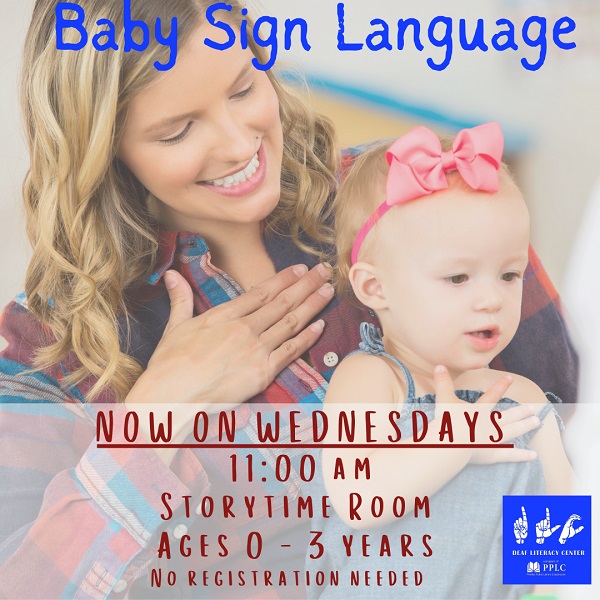 baby sign language wednesdays at 11 am